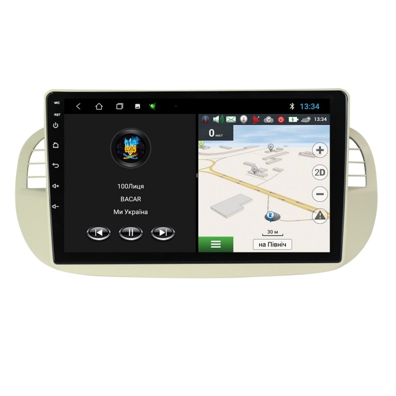 Штатна магнітола для Fiat 500 2007-2014 з Android-функціями