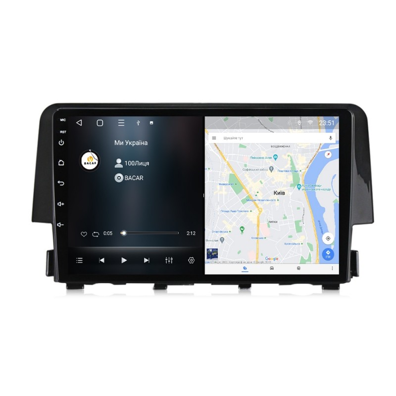Штатна магнітола для Honda Civic 10 2015-2020 з Android-функціями