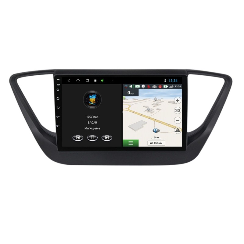 Штатна магнітола для Hyundai Accent Solaris 2017-2018 black з Android-функціями